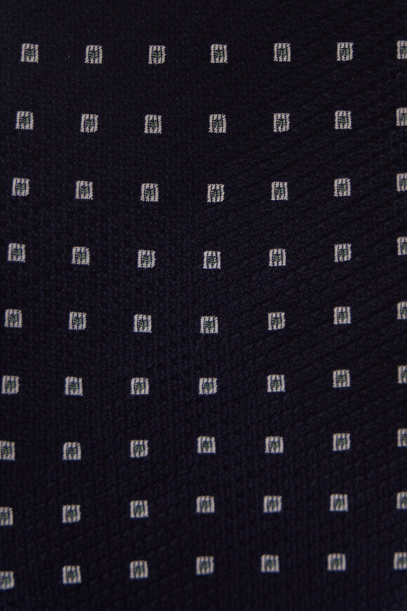 Brioni - Navy Blue Geometric Print Silk Necktie