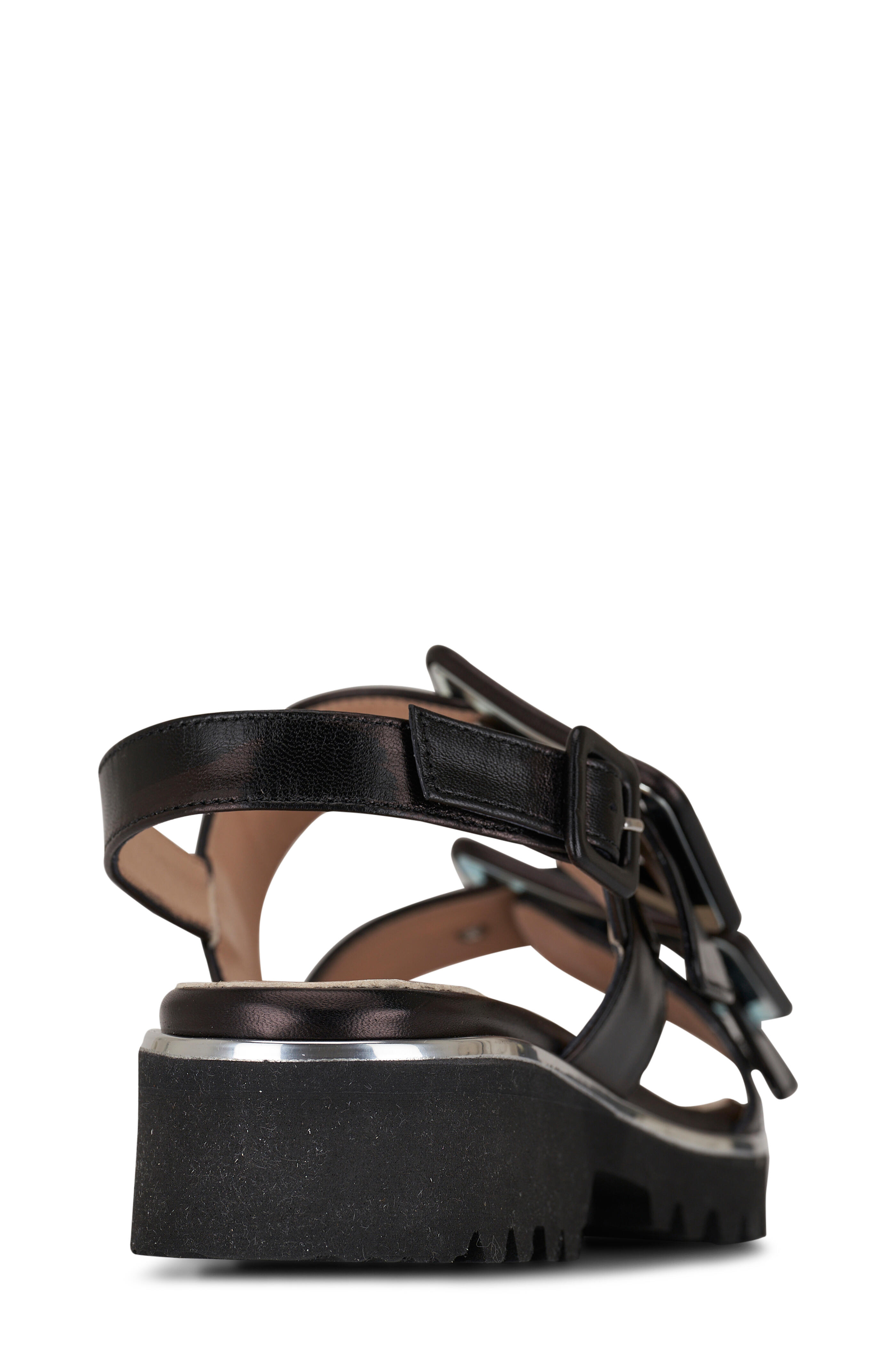 Ron White - Callie Onyx Black Buckle Sport Sandal