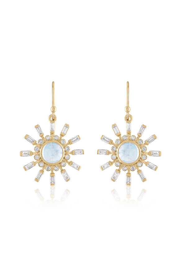 Loriann Aura Moonstone & Diamond Earrings - view 1
