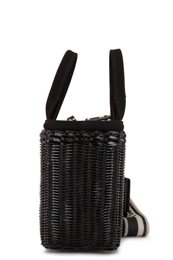 Prada - Black Coated Wicker Tote