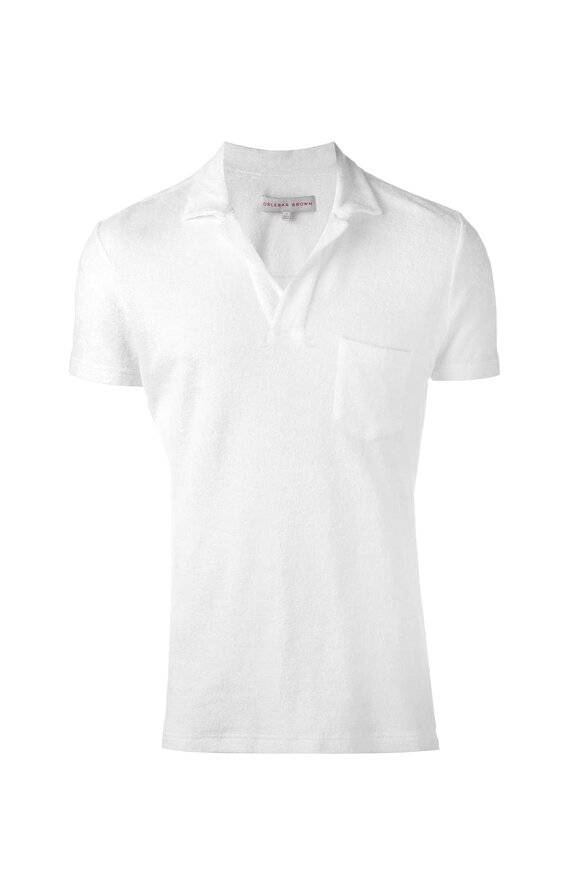 Sebastian Cotton Pique Polo Shirt in White - Orlebar Brown