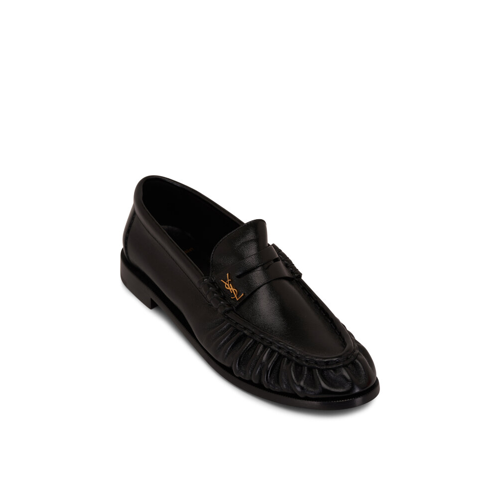 【関税&送料込】Saint Laurent Black Leather Loafer With Mono Le Loafer leather penny loafers in black - Saint Laurent