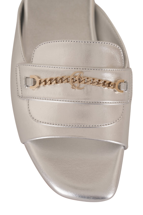 Christian Louboutin - Miss MJ Silver Nappa Leather Flat Sandal