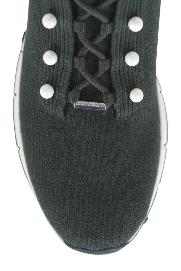 Jimmy Choo Veles Dark Moss Mix Knit Sneaker - view 4