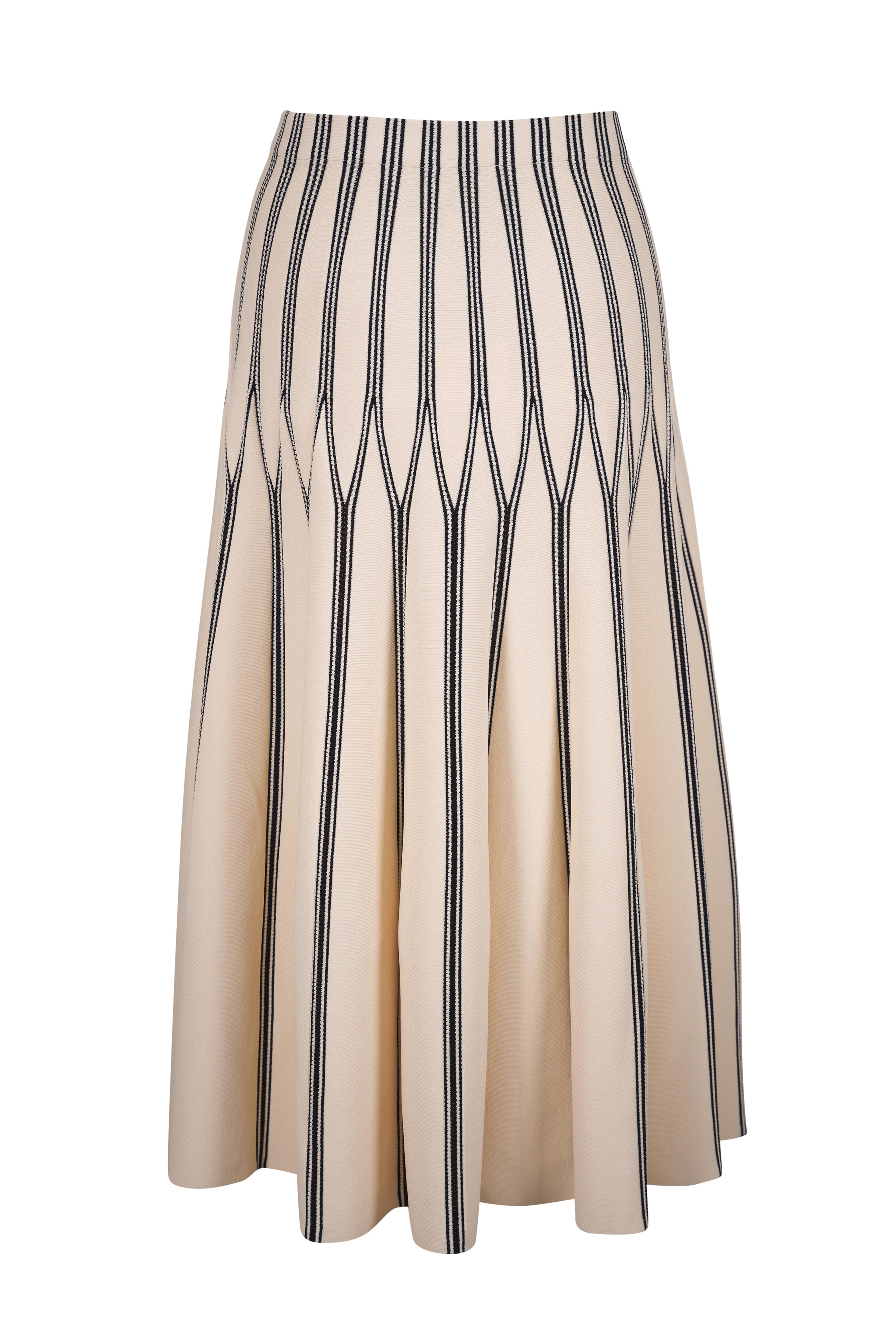 Zimmermann - Rebellion Cream & Black Stripe Midi Skirt
