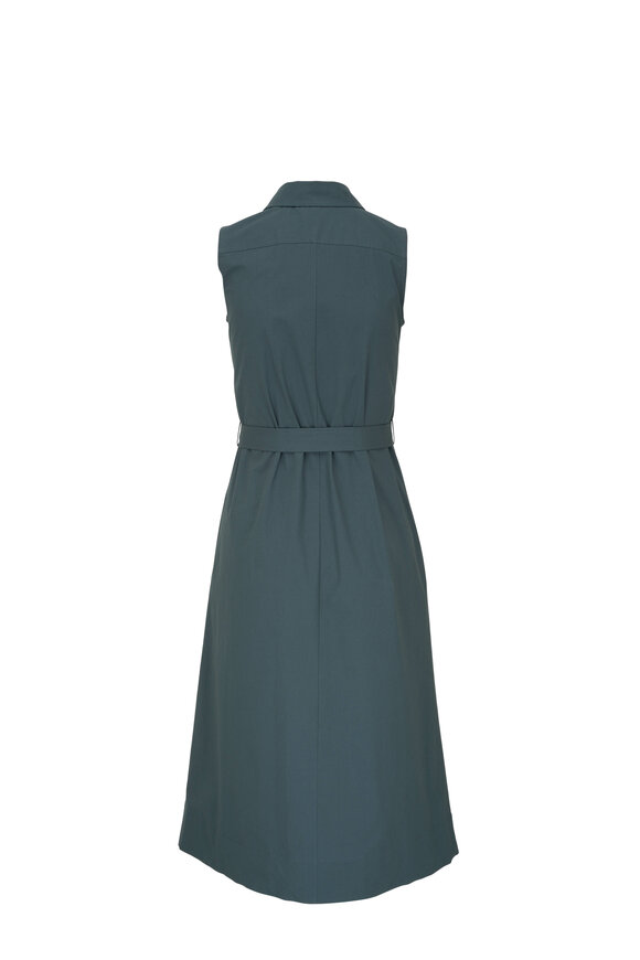 Antonelli - Magda Teal Sleeveless Belted Shirt Dress 