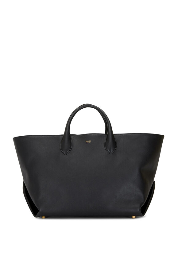 Khaite - Amelia Black Leather Envelope Medium Tote Bag