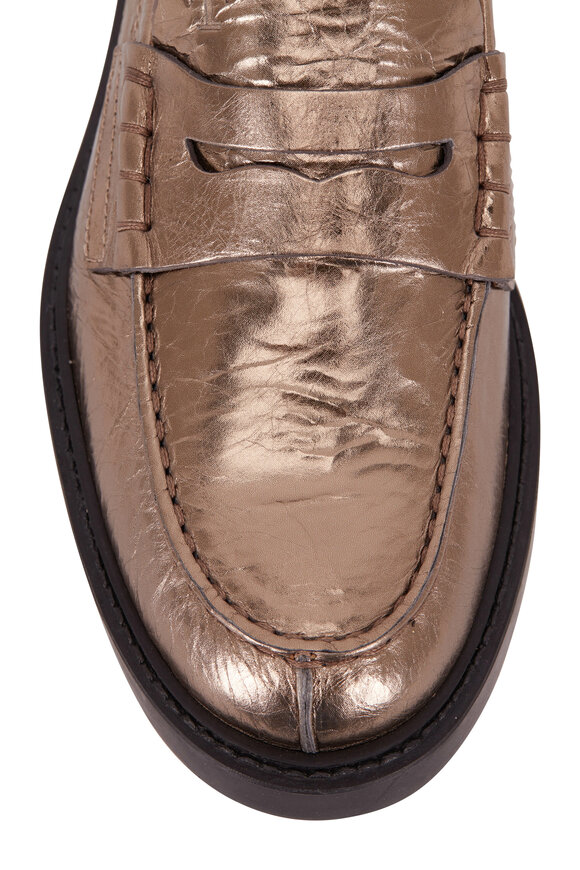 Tod's - Metallic Leather Penny Loafer