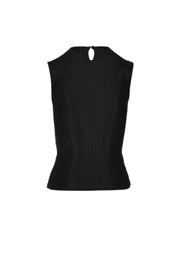 McQueen - Armour Stitch Black Knit Top 