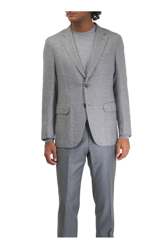 Zegna - Couture Gray Houndstooth Sportcoat 