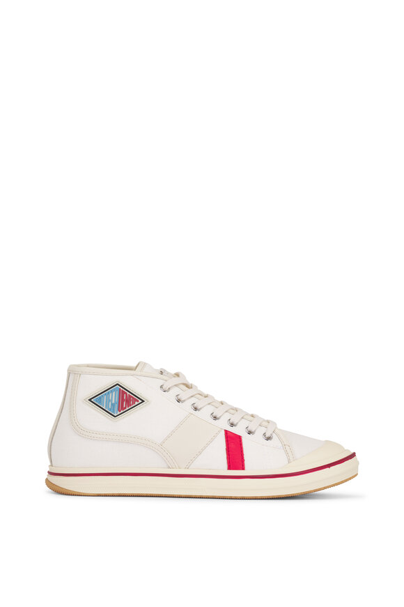 Bottega Veneta Eliot White & Sea Salt Mid Top Sneaker - view 4