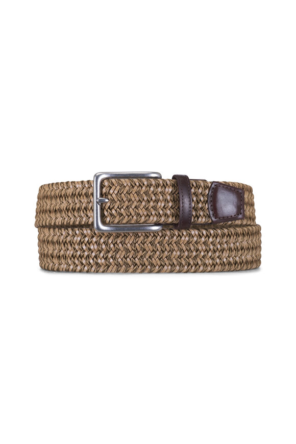 Torino Taupe Braided Leather Belt