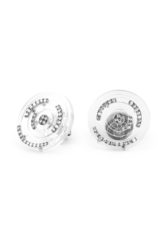 Sylva & Cie Crystal & Diamond Acrylic Earrings - view 1