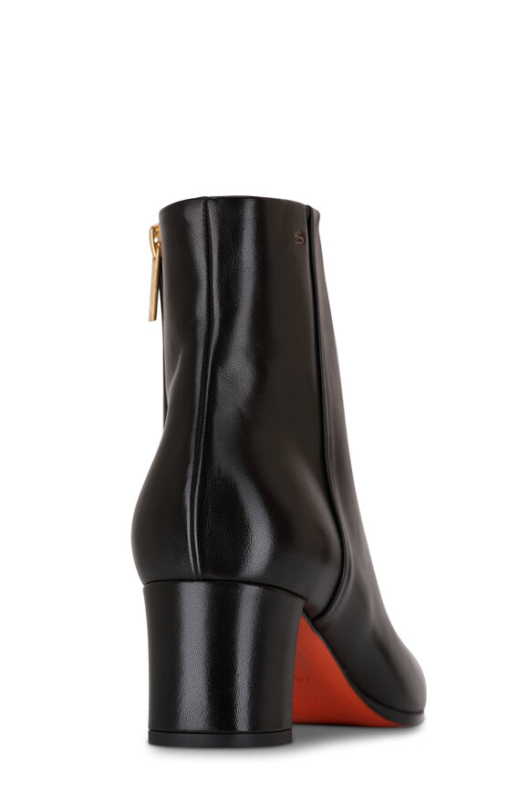 Santoni - Halfrida Black Leather Bootie, 50mm 