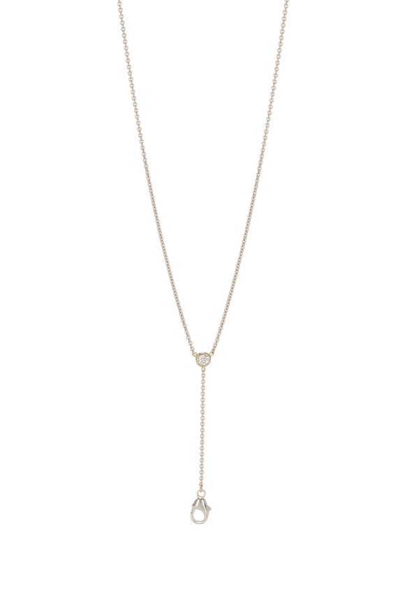 Renee Lewis - 18K White  Gold Y Diamond Chain Necklace