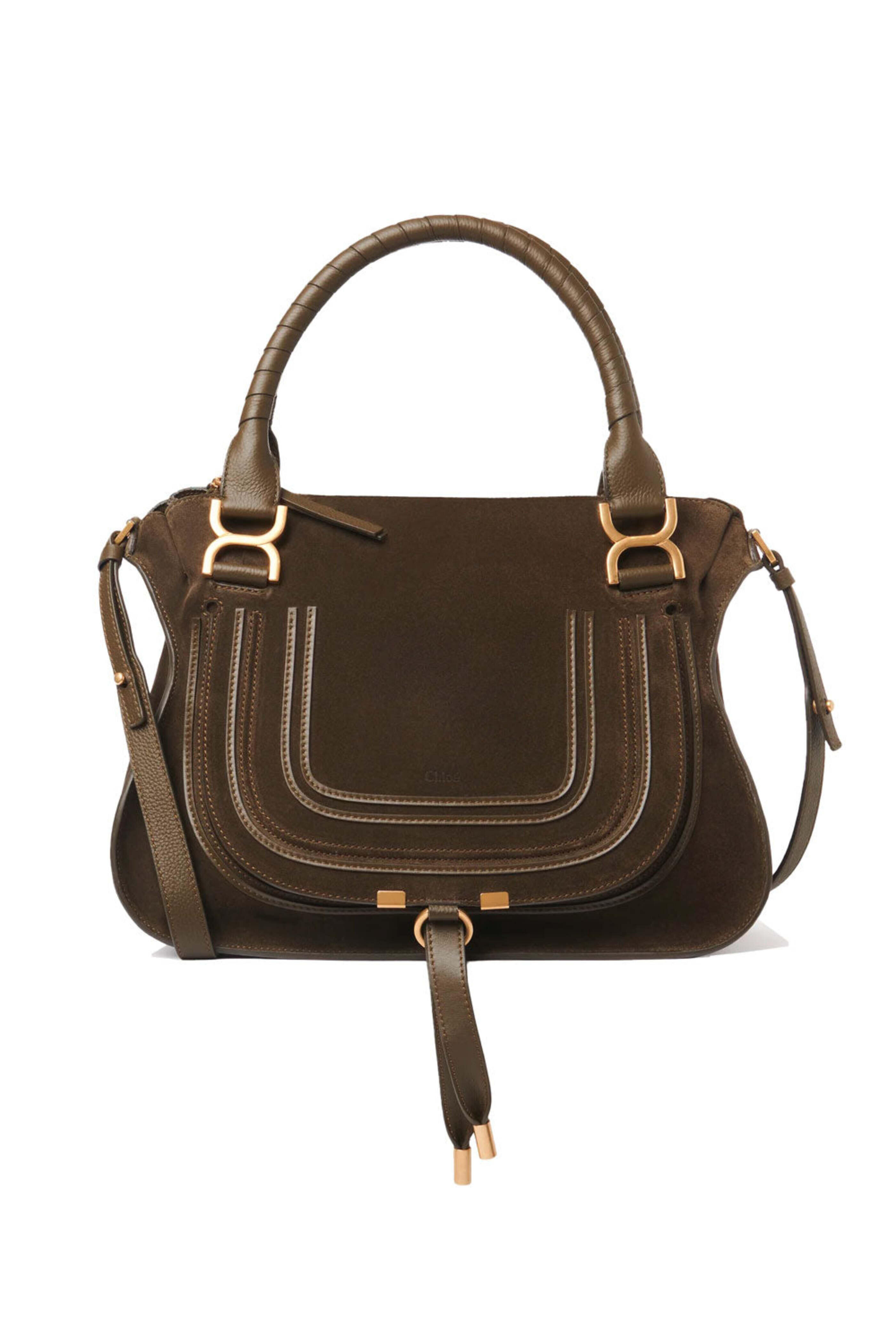 Chloé - Medium Marcie Double Carry Satchel in Deep OIive