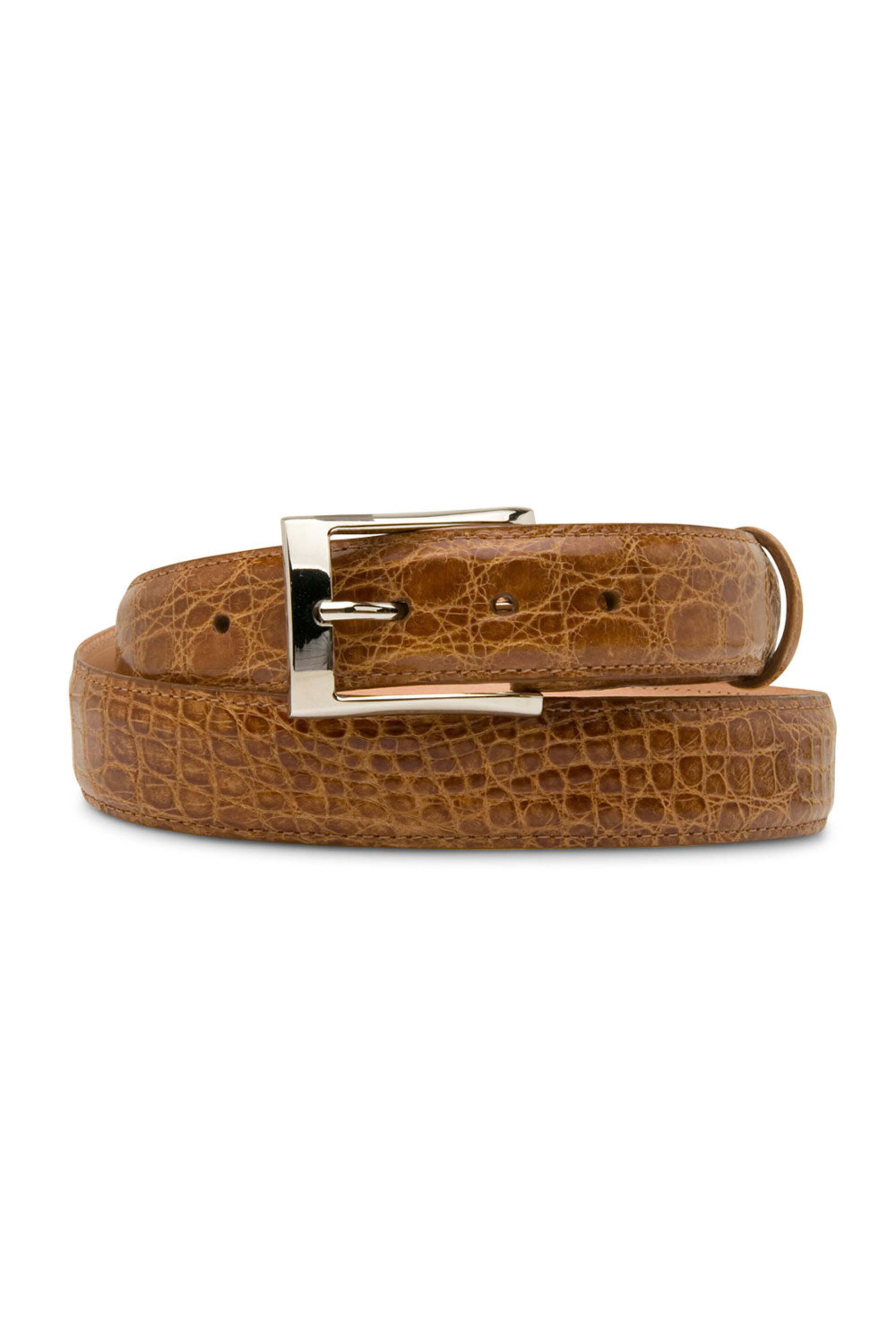 Martin Dingman - Honey Wallace Two Buckle Crocodile Dress Belt
