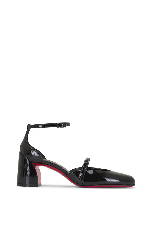 Christian Louboutin O Jane Black Patent Leather Pump, 55mm - view 3