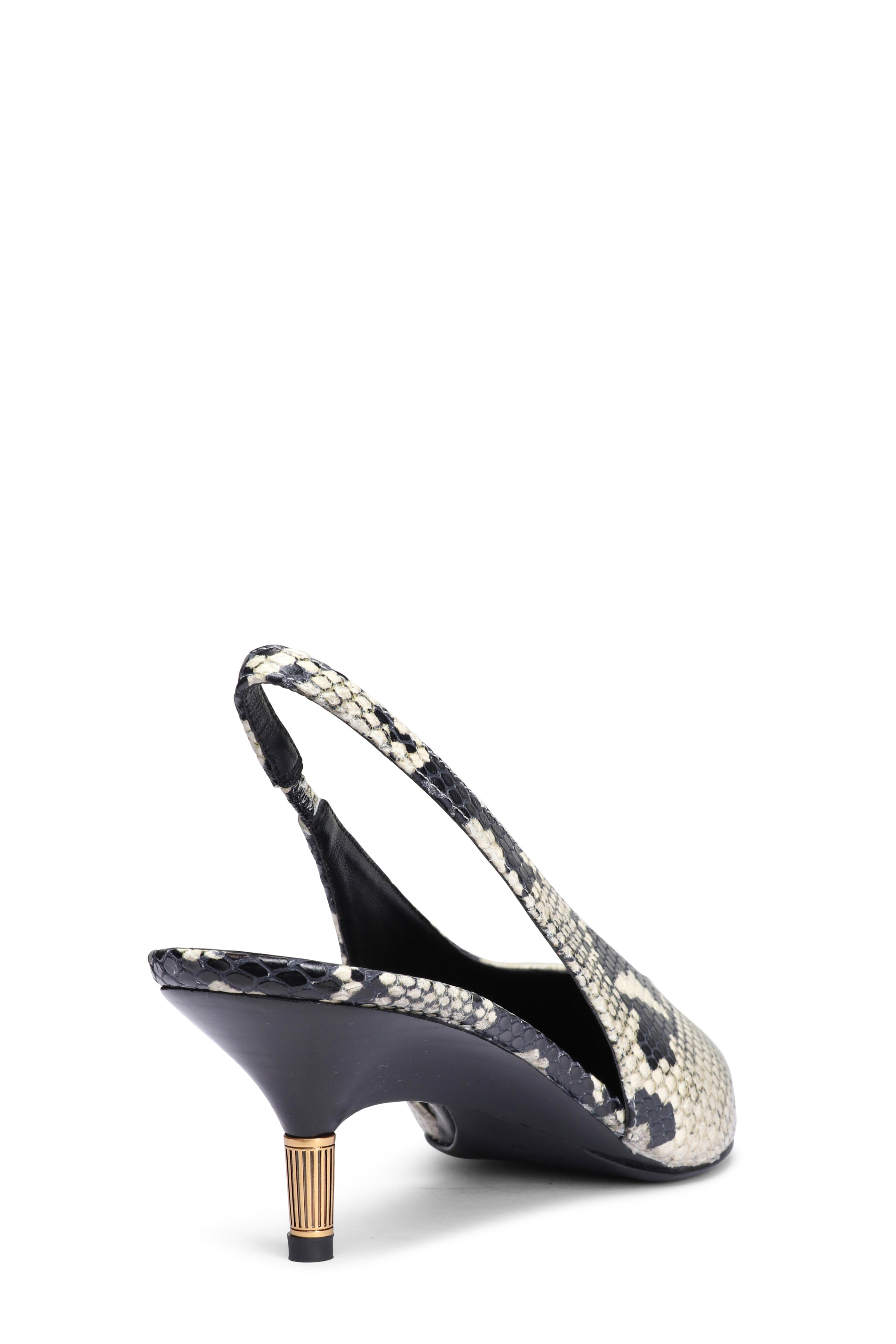 Khaite - Bella Snake-Embossed Leather Slingback, 55mm