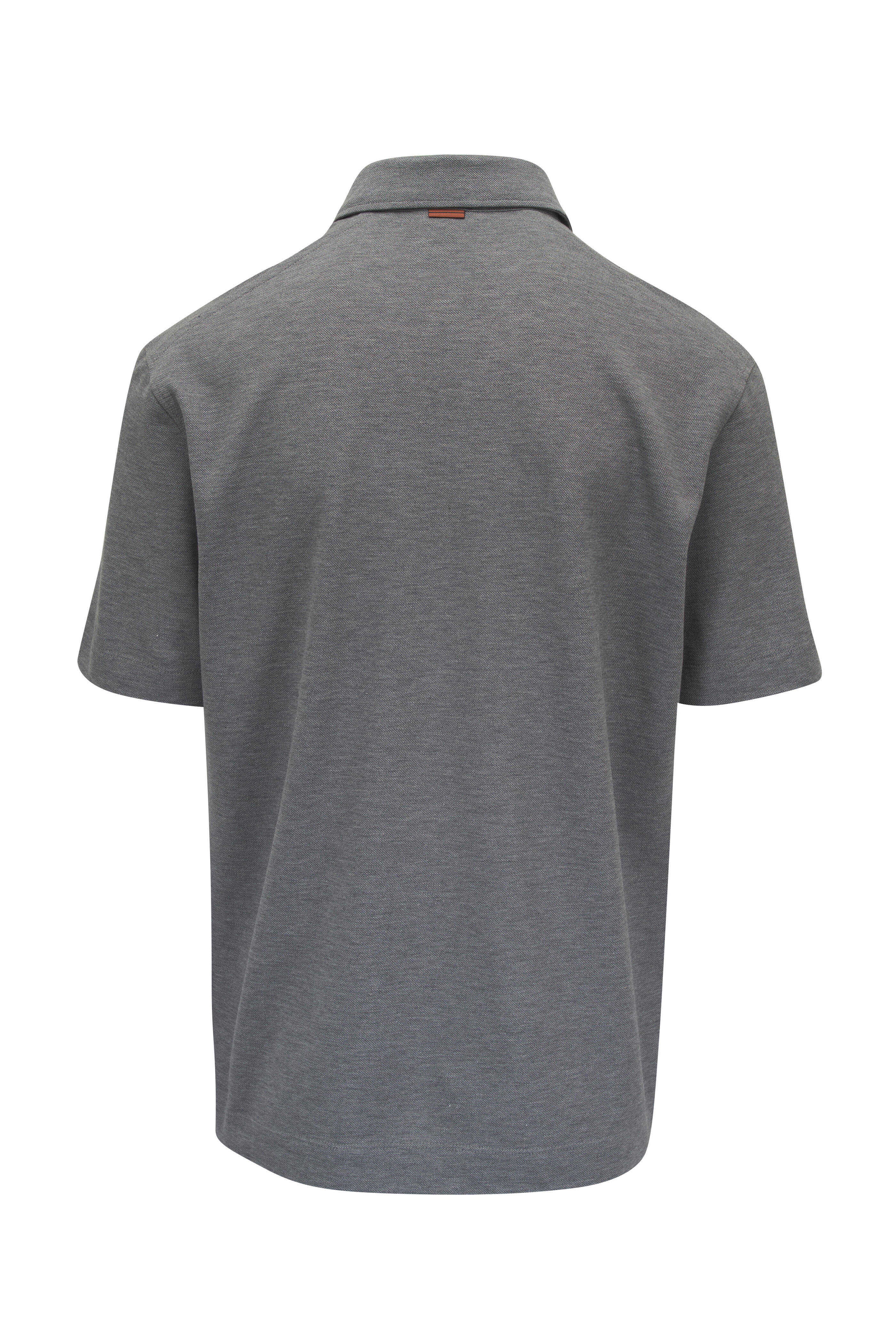 Zegna - Gray Cotton Piqué Polo | Mitchell Stores