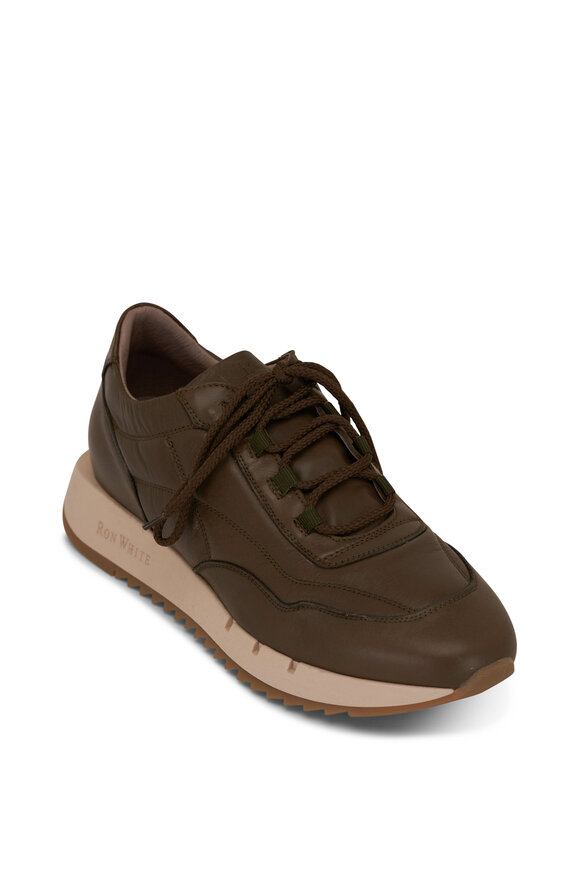 Ron White - Landon Army Green Leather Sneaker