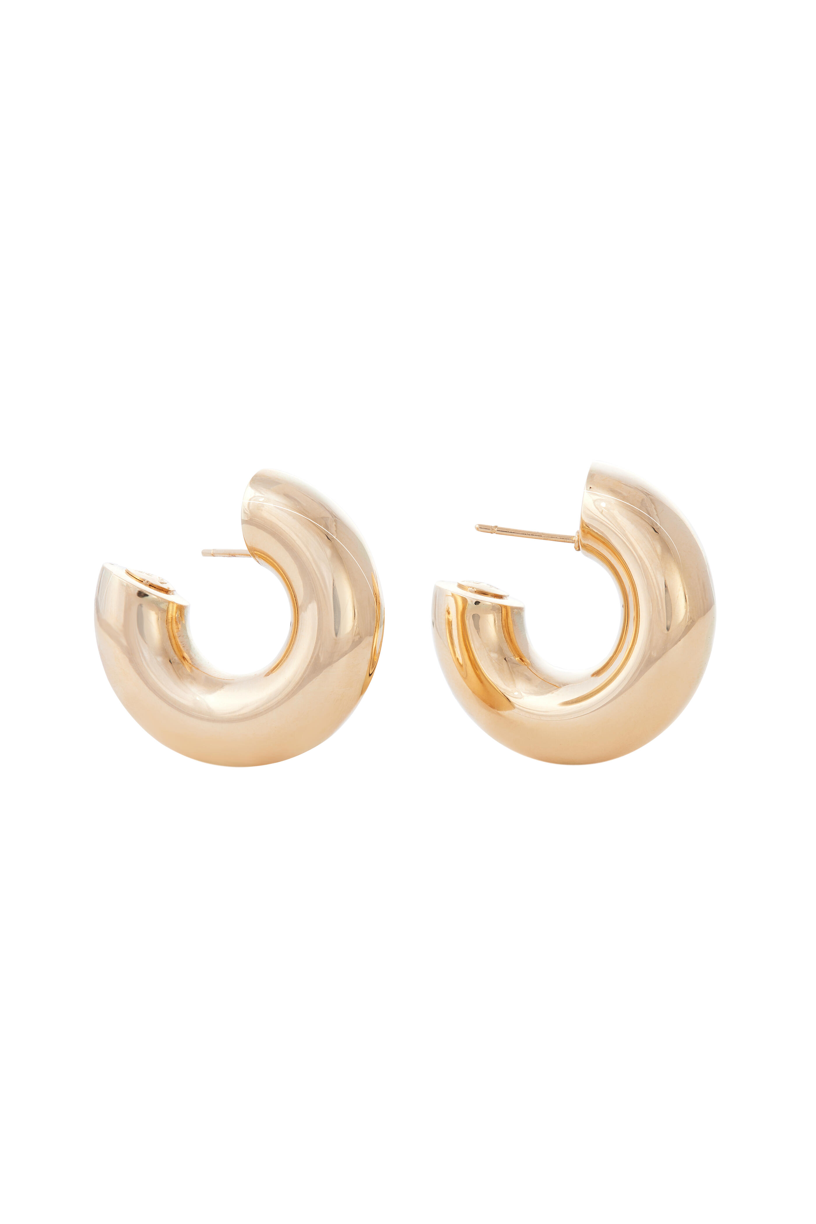 Sidney Garber - 18k Yellow Gold Wide Tubular Hoop Earrings - view 1