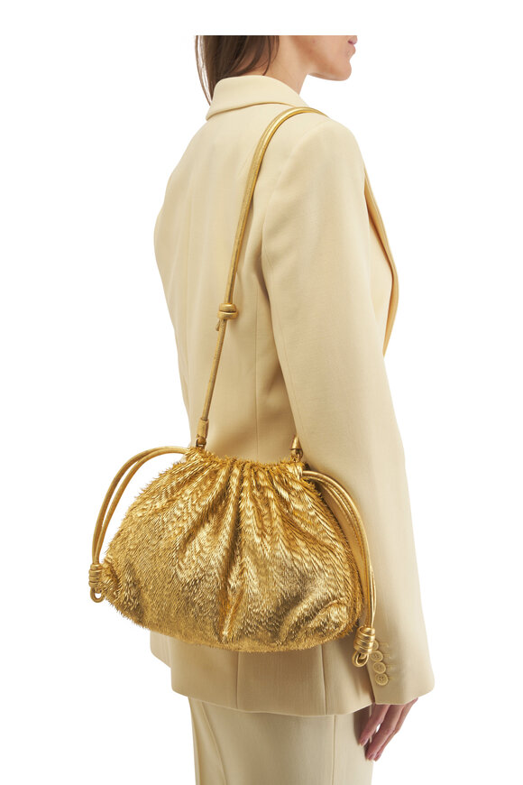 Loewe - Fringe Flamenco Gold Metallic Leather Shoulder Bag