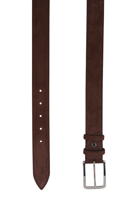 Bontoni Dark Brown Suede Belt - view 2