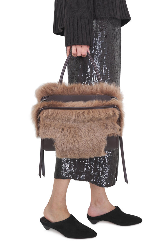 Loewe Medium Amazona 180 Brown & Chestnut Top Handle Bag - view 2