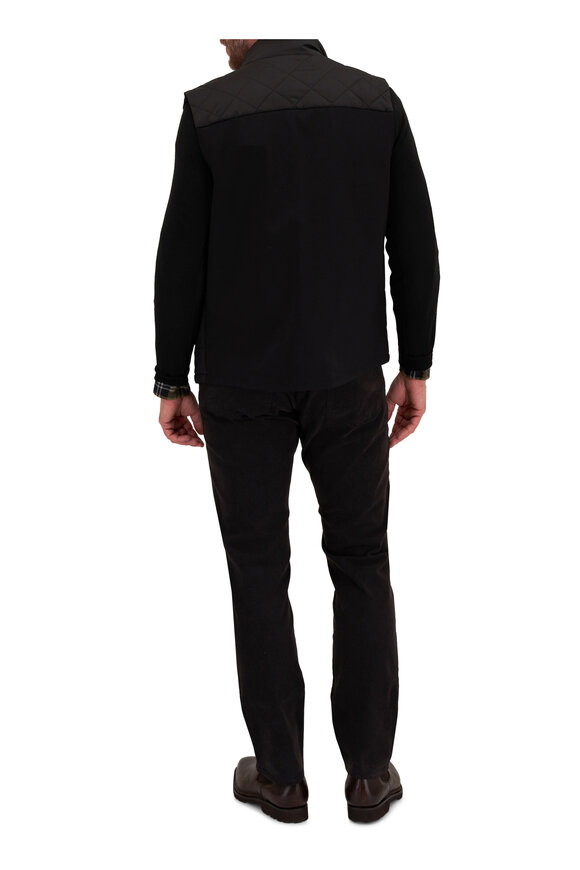 Fedeli - Black 140's Wool Quarter Zip Pullover