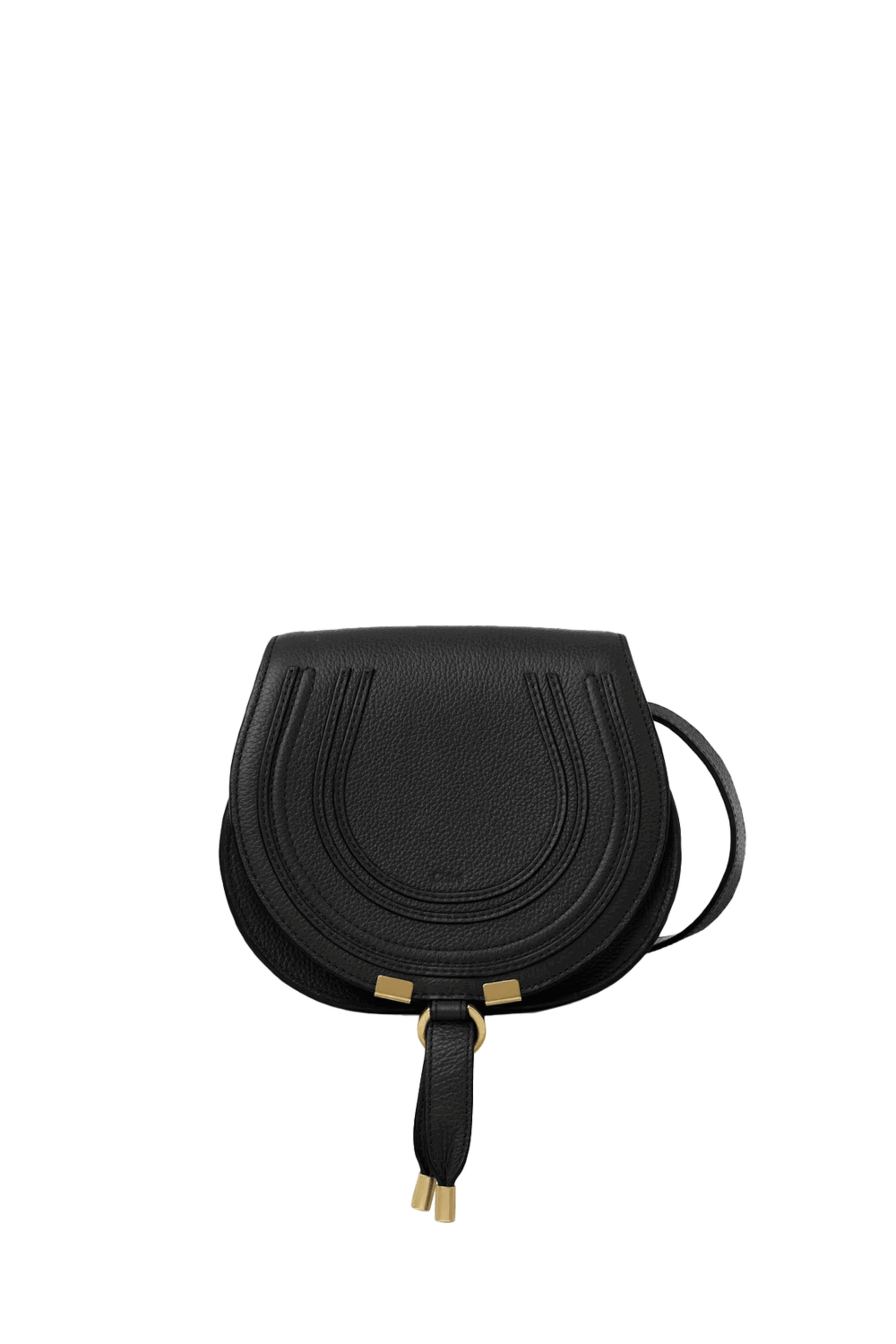 Chloé - Small Marcie Black Leather Saddle Bag