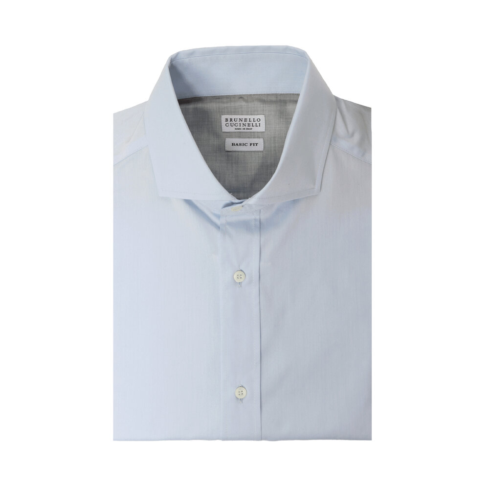 BRUNELLO CUCINELLI /ライトブルーポロシャツ Sサイズ Brunello Cucinelli - Light Blue Sportshirt | Mitchell Stores