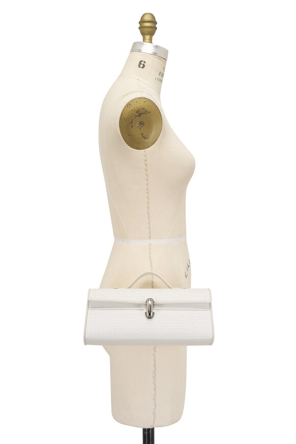 Savette Symmetry Pochette Ivory Raffia Top Handle Bag - view 6