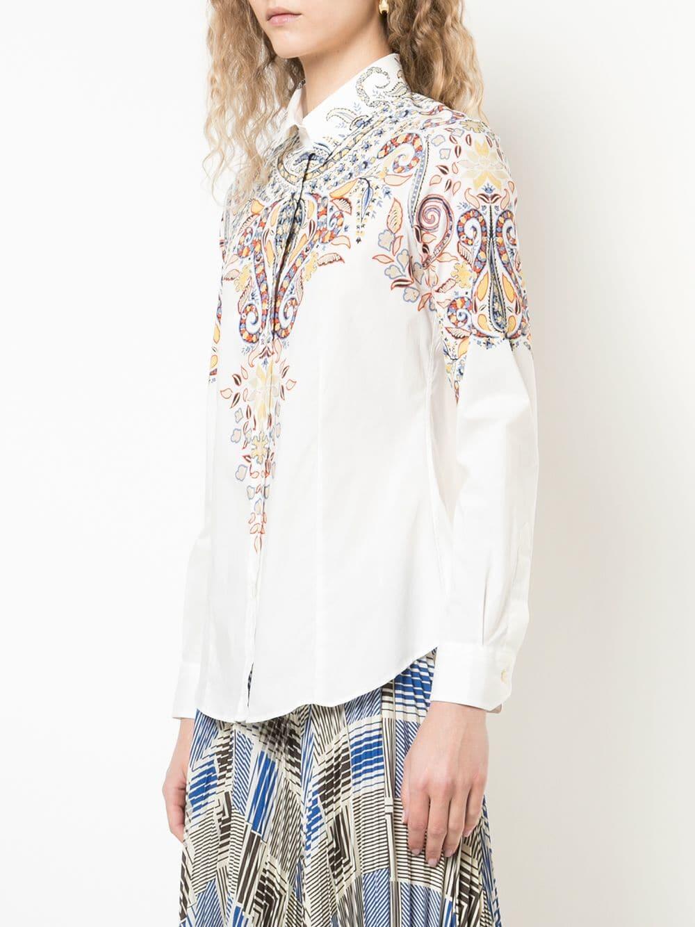 ETRO paisley-print tied shirt - White