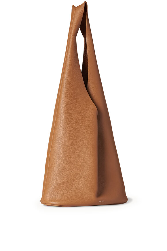 The Row - Bindle Three Caramel Grained Leather Hobo