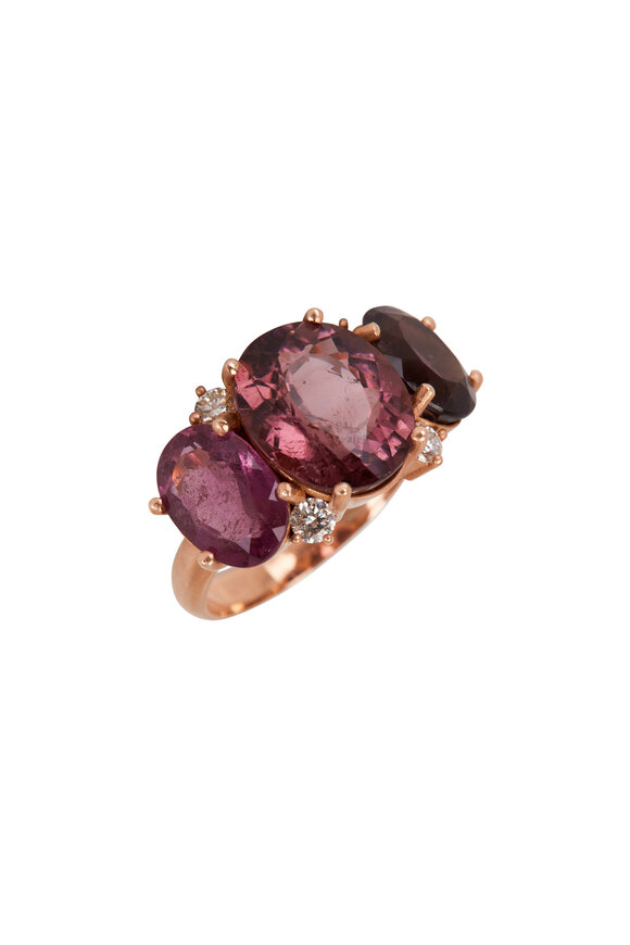 Irene Neuwirth Triple Stone Gemmy Gem Tourmaline Ring