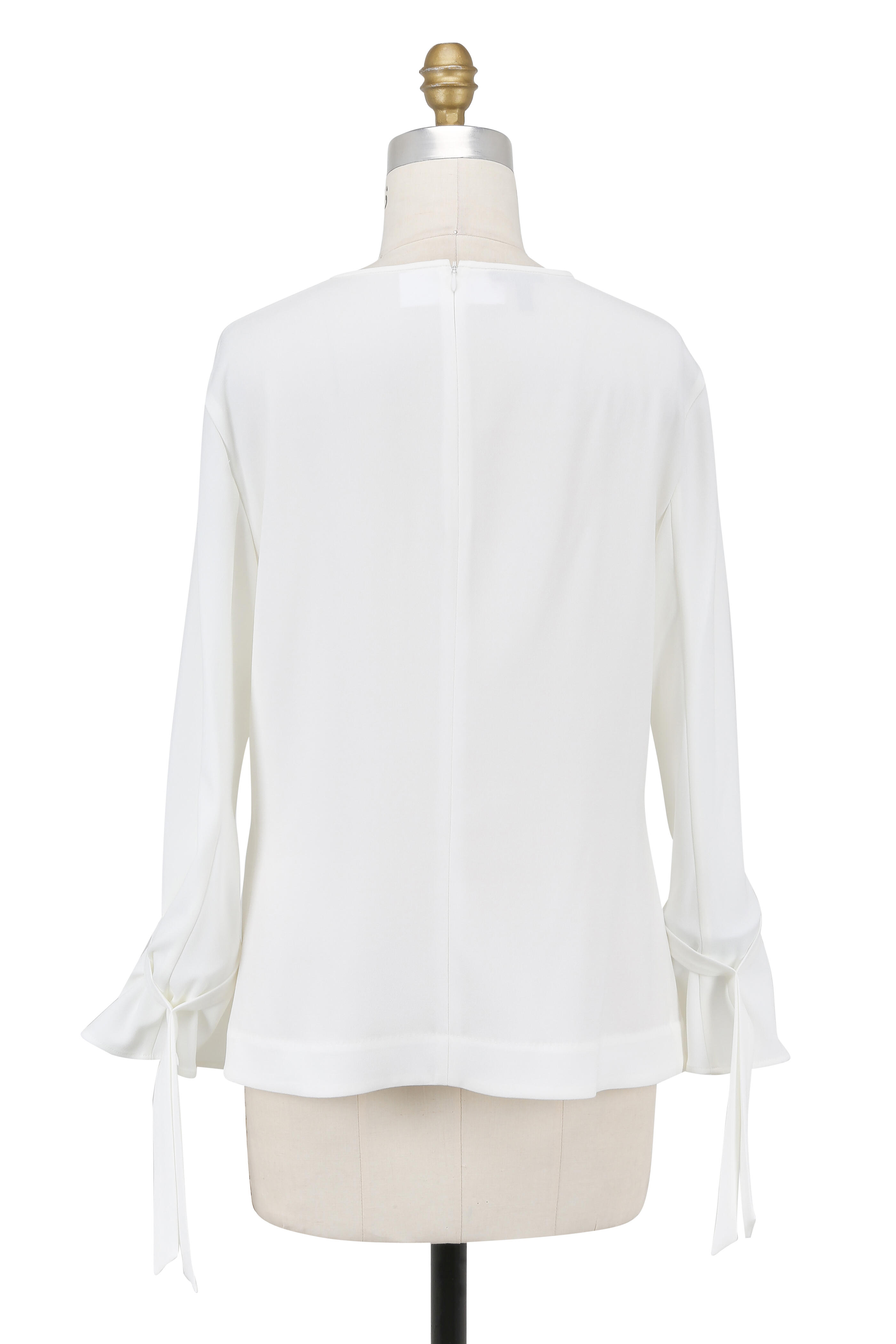 Escada - Nieluna Off-White Tie-Cuff Blouse