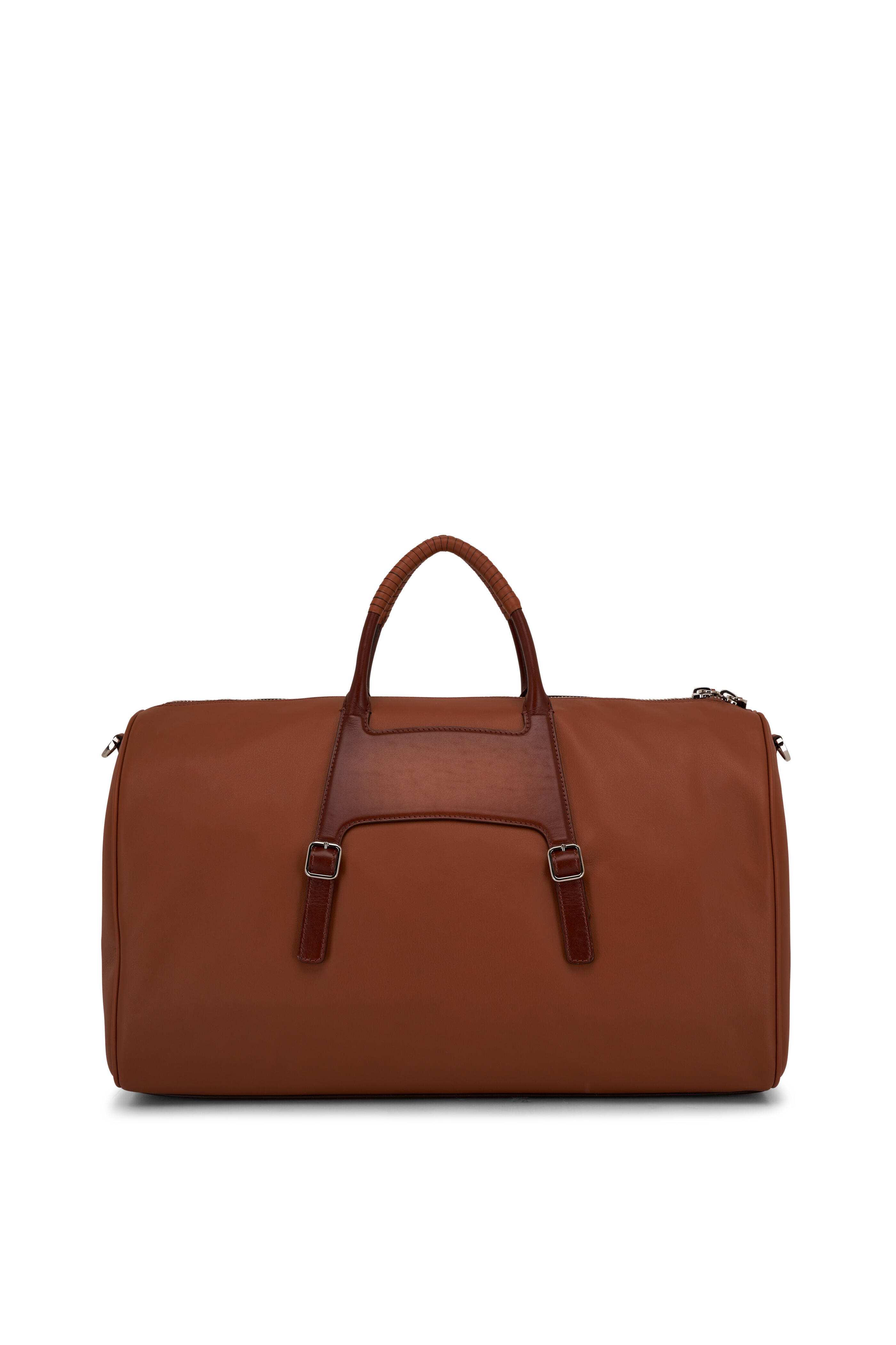 Santoni - Medium Weekend Light Brown Leather Bag