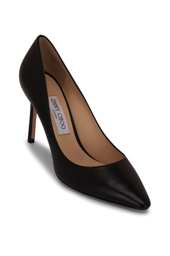 Jimmy Choo - Romy Black Leather Pump, 85mm