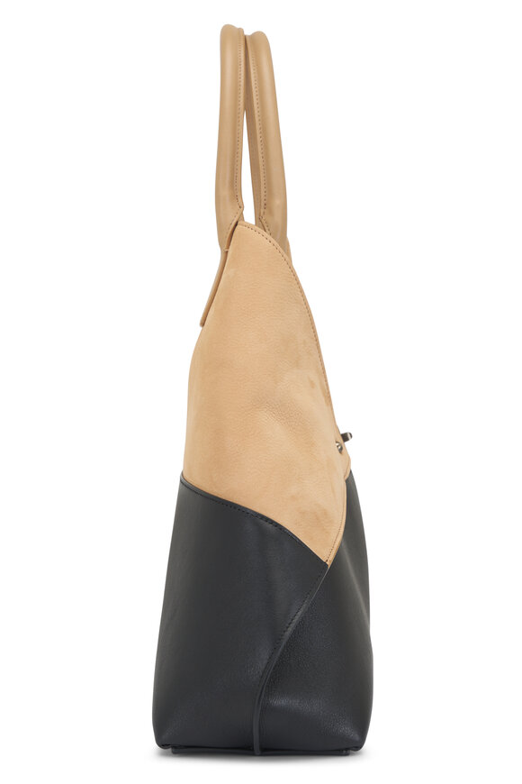 Akris - Medium AI Camel & Black Leather Tote