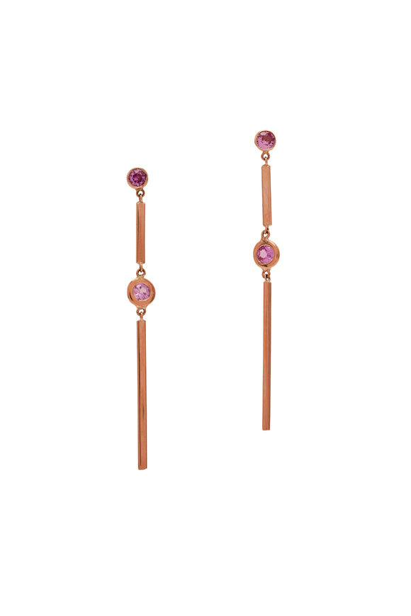 Genevieve Lau Pink Sapphire Stick Drop Earrings