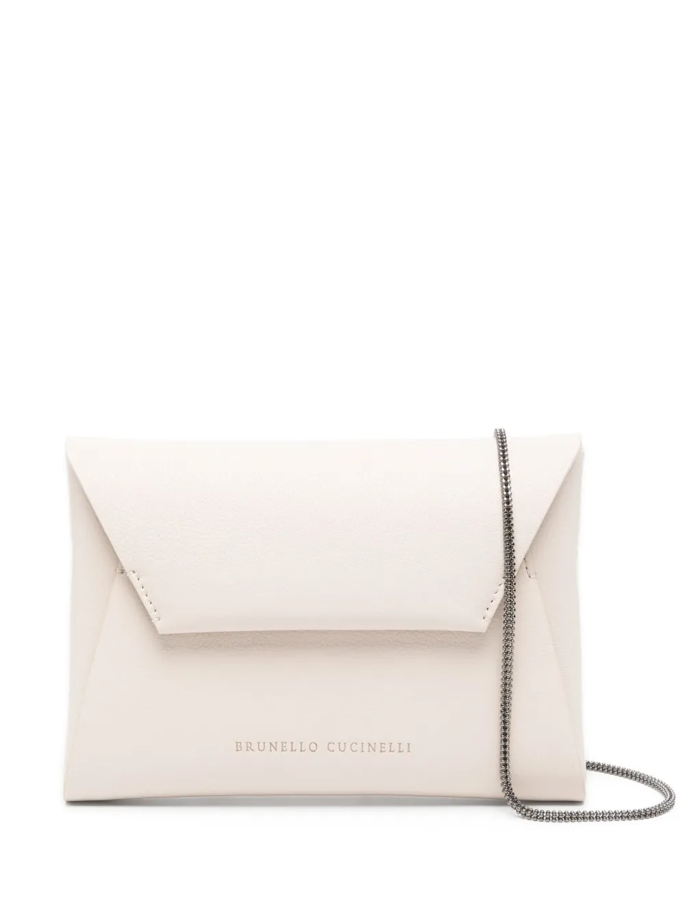 Brunello Cucinelli - Duo Avorio Envelope Leather Clutch