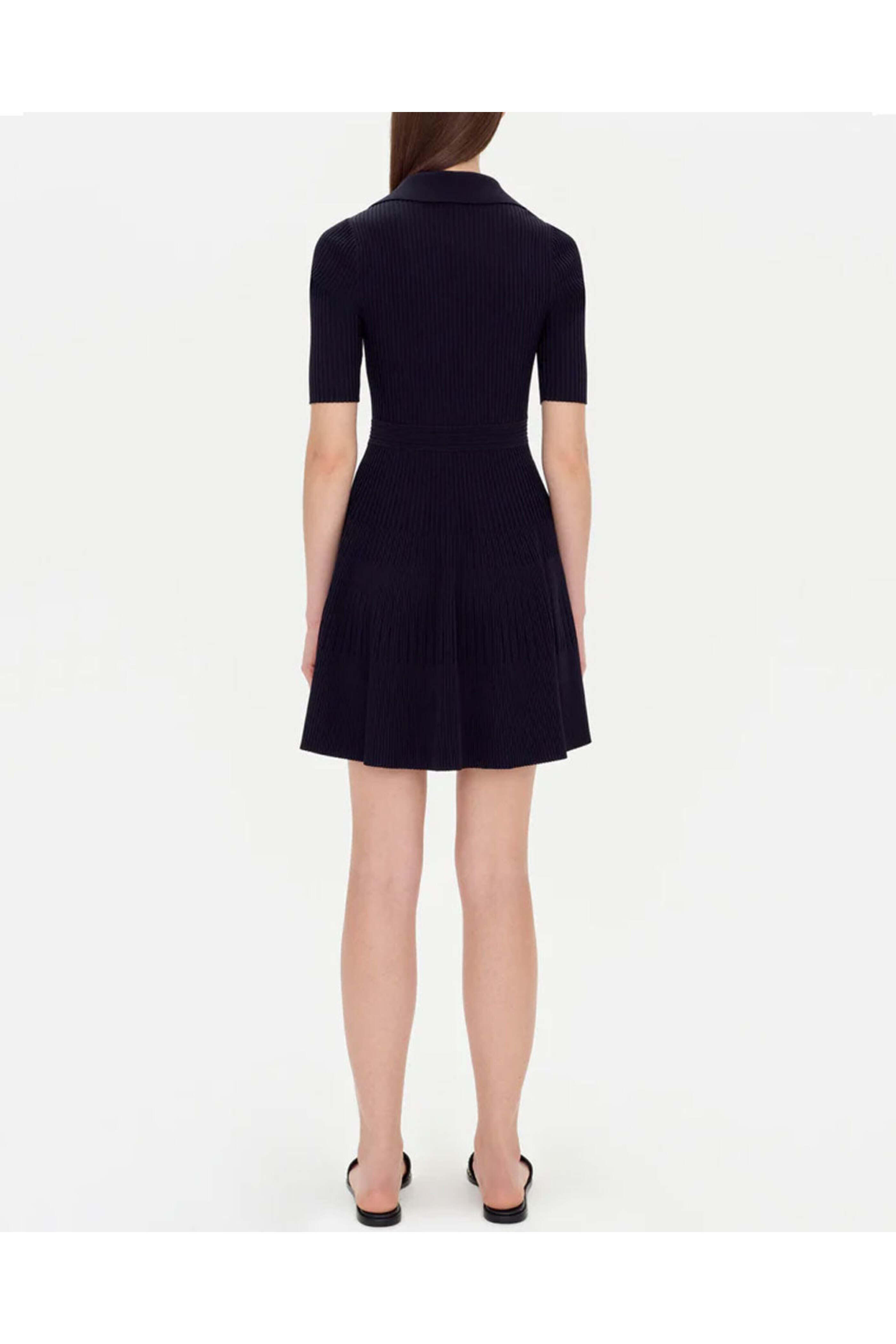 Simkhai - Midnight Patricia Core Compact Rib Polo Dress