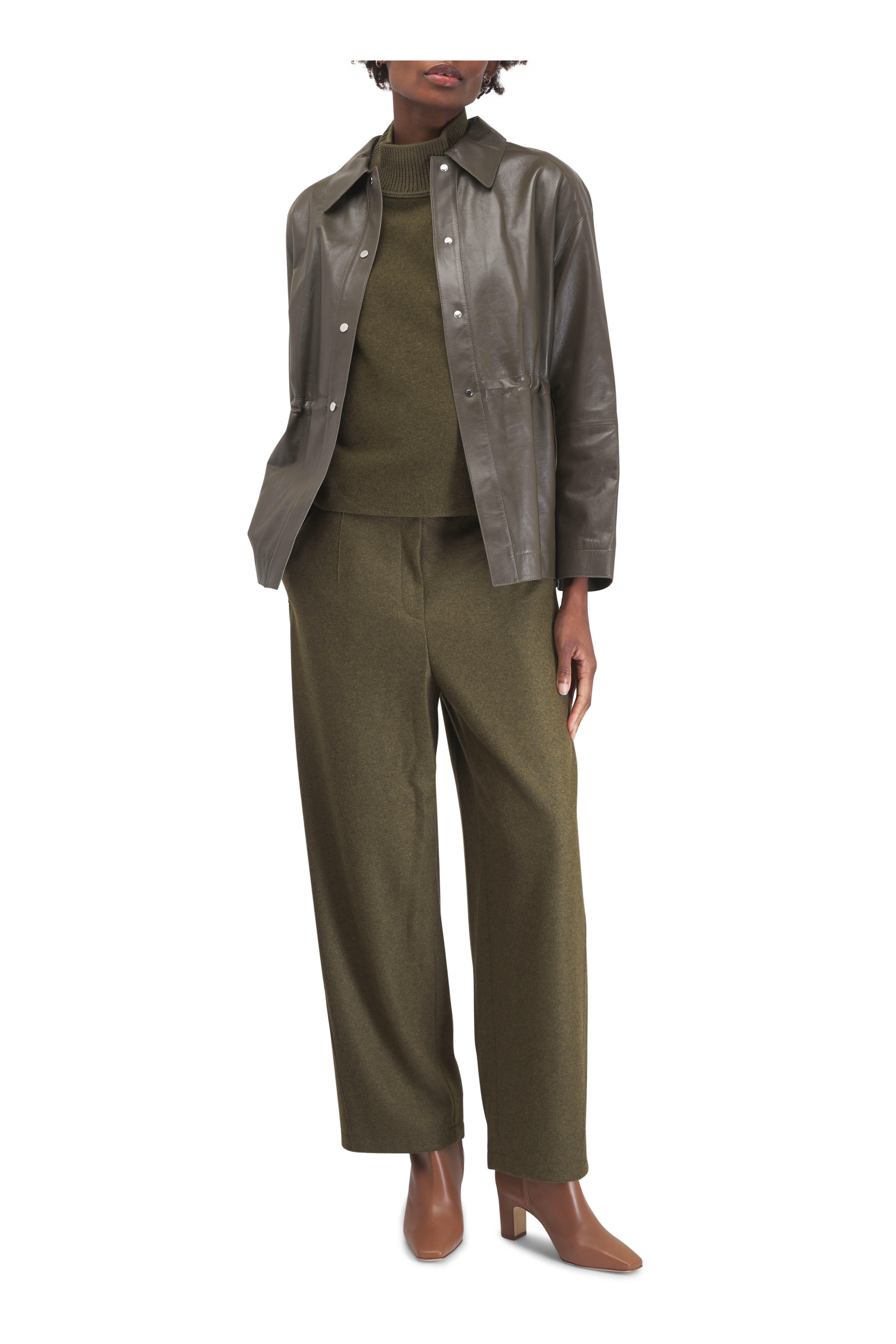 Lafayette 148 New York - Forage Green & Ashwood Mélange Reversible Sweater