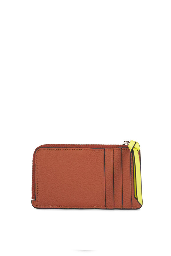Loewe Brown & Taupe Leather Coin Cardholder - view 2