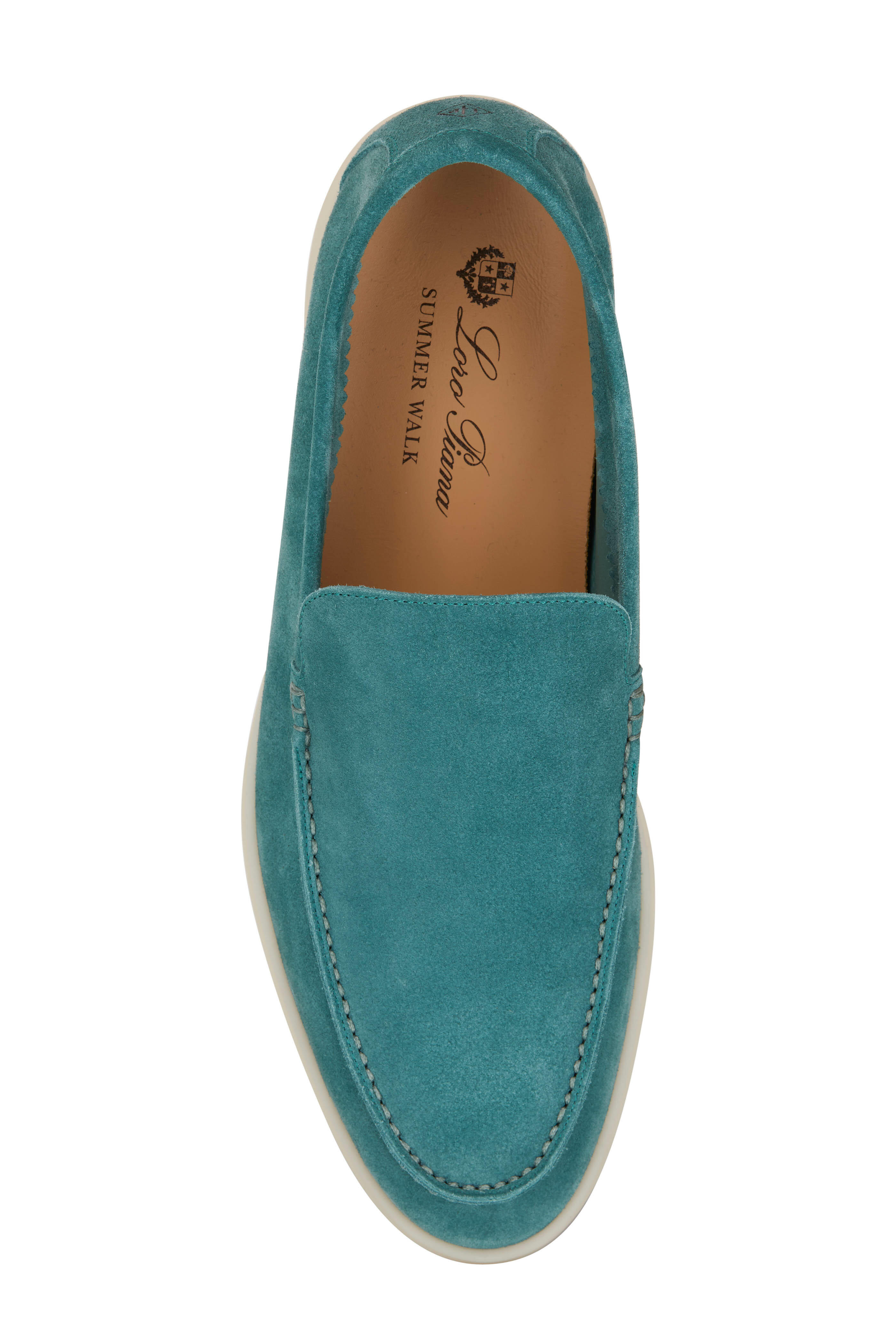 Loro Piana - Summer Walk Teal Suede Loafer | Mitchell Stores