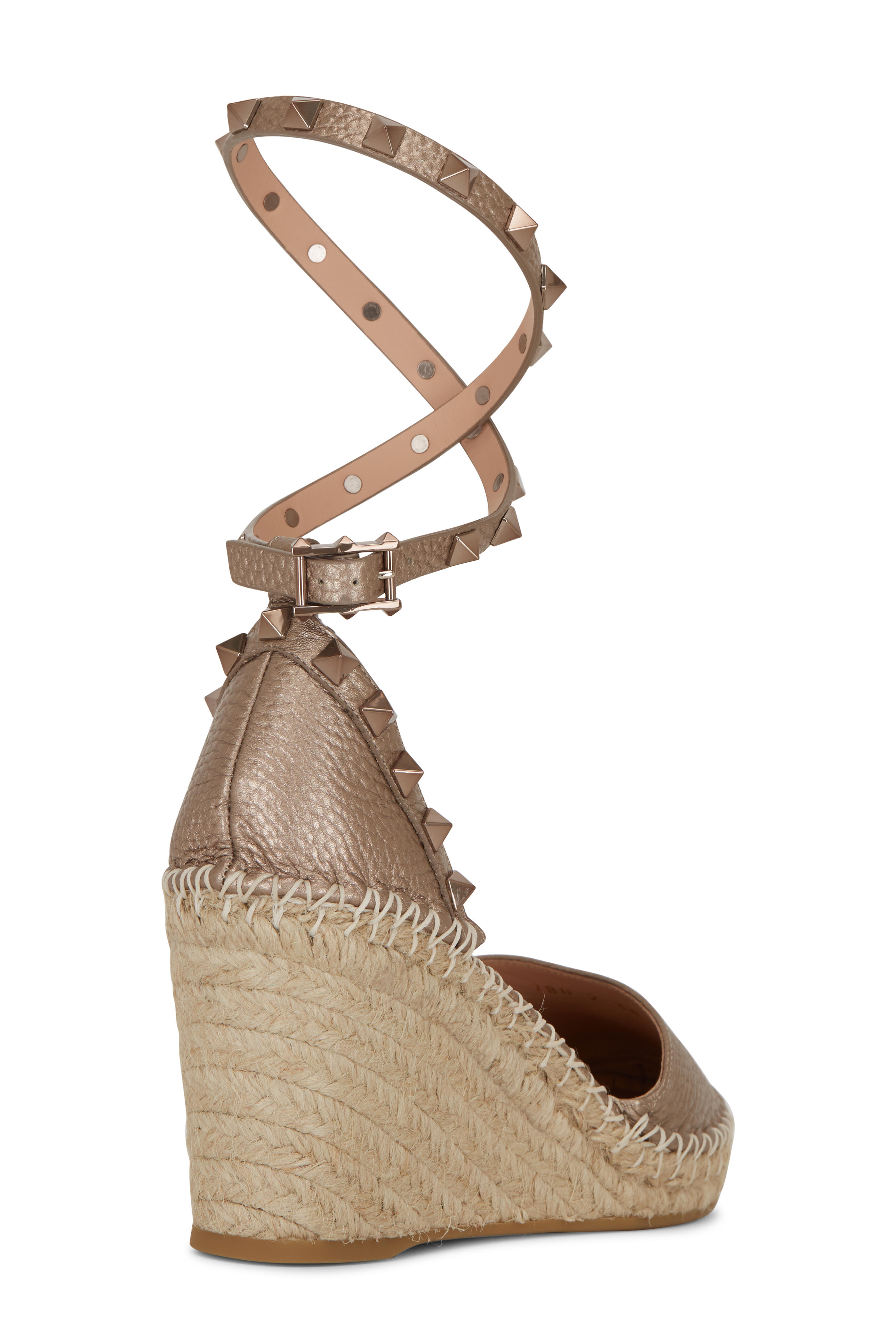 Valentino Garavani - Metallic Skin Leather Wedge Espadrille Valentino Garavani - Metallic Skin Leather Wedge Espadrille