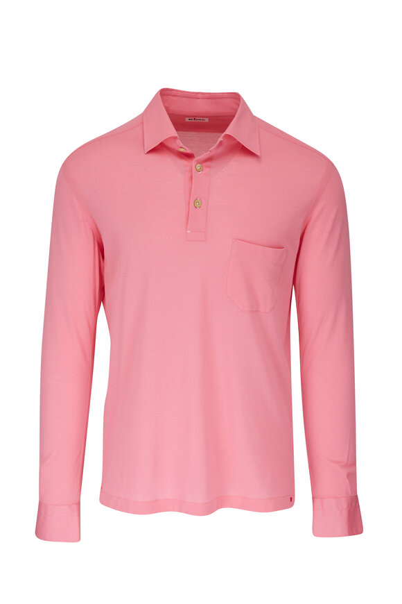 Kiton - Pink Long Sleeve Polo