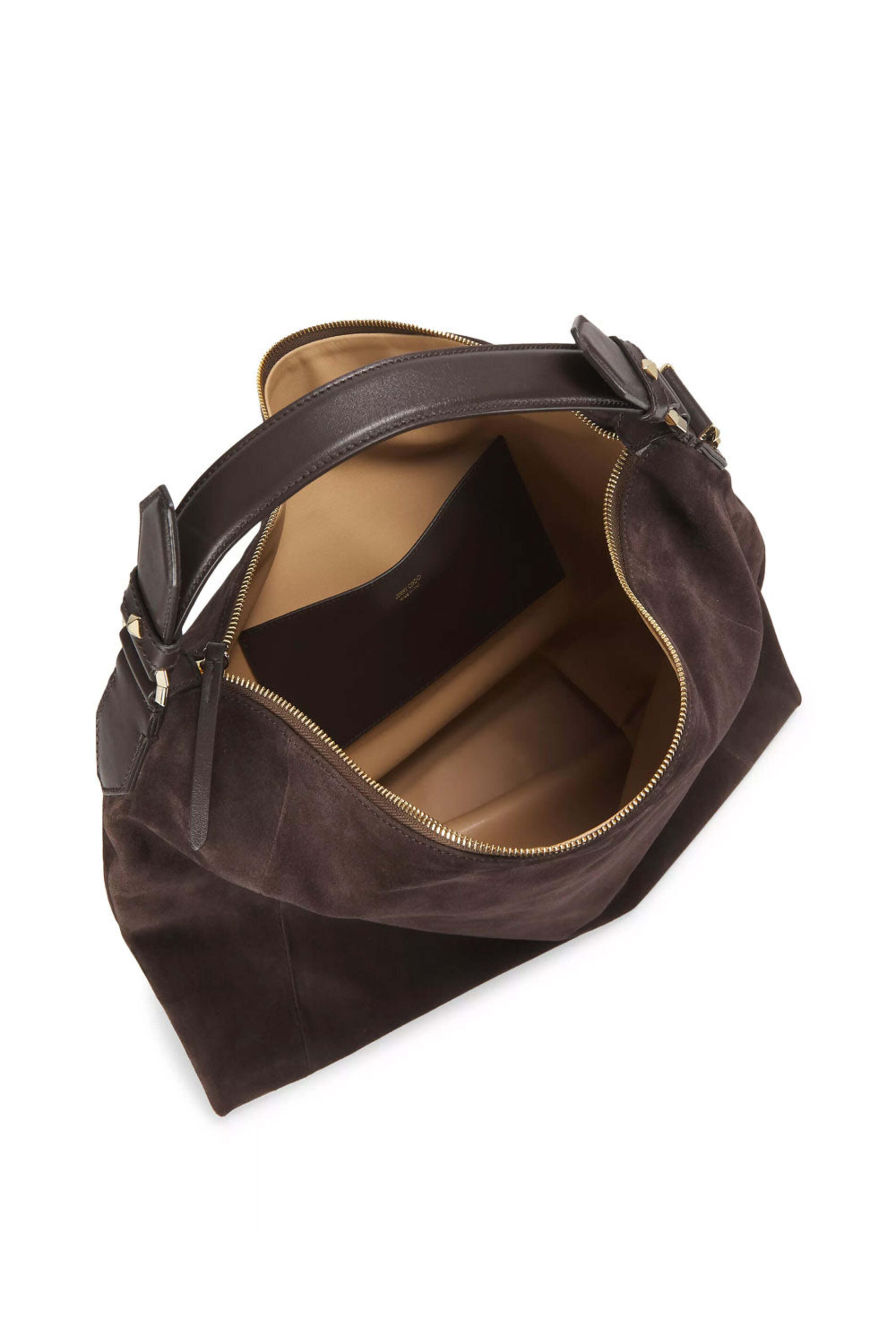 Jimmy Choo - Ana Suede Hobo Bag in Coffee