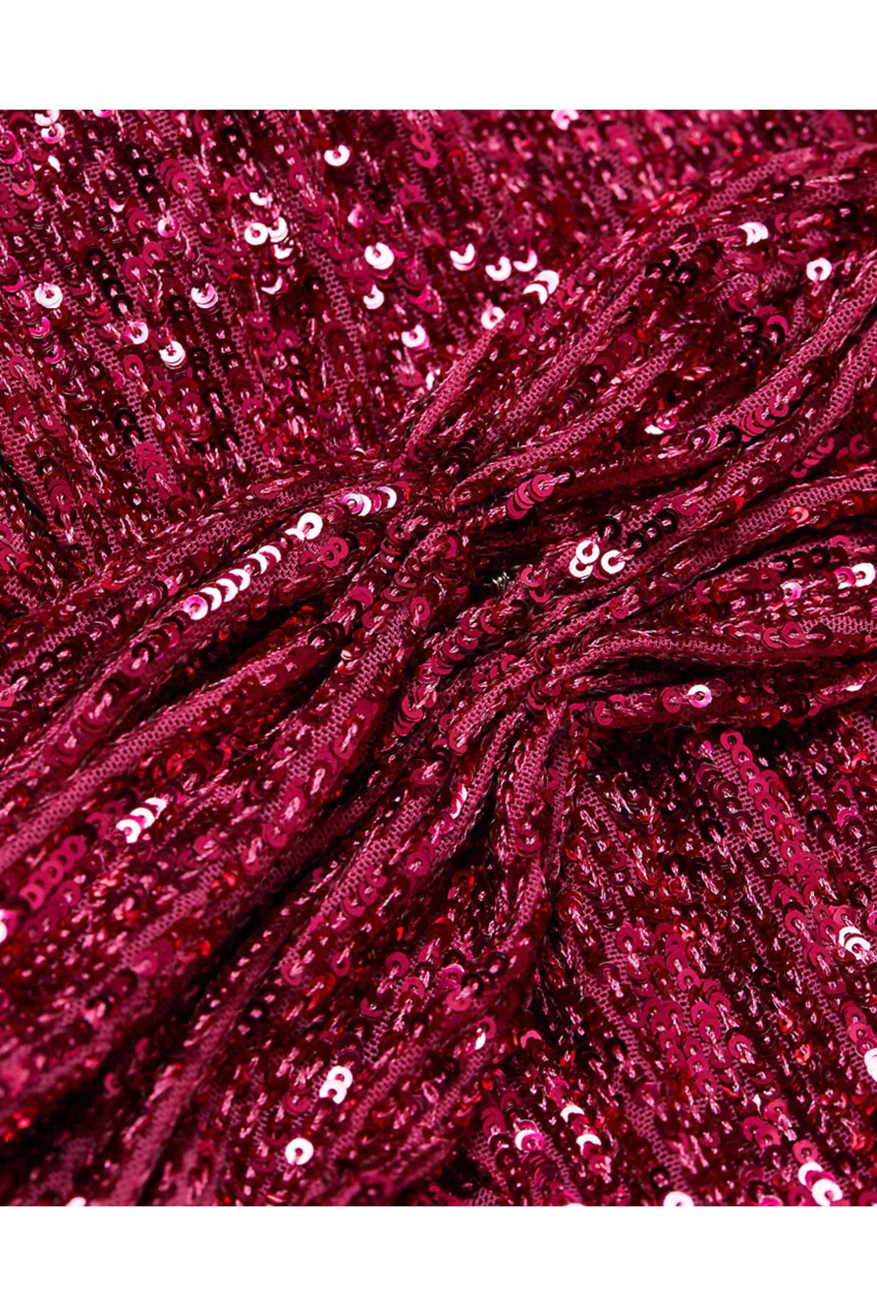 Naeem Khan - Magenta Sequin Criss Cross Gown